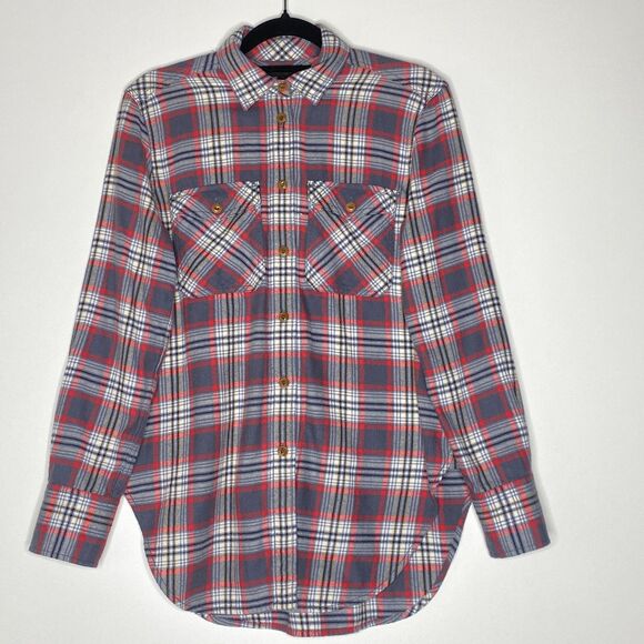J. Crew Boyfriend Plaid Flannel Button Down Shirt Women's Size 00 - Picture 6 of 6